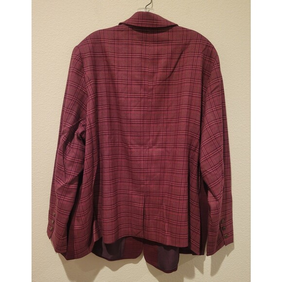 NWT G by Giuliana Black Label Women's Plus Size 3X Blazer Jacket Violet Plaid - Picture 3 of 13